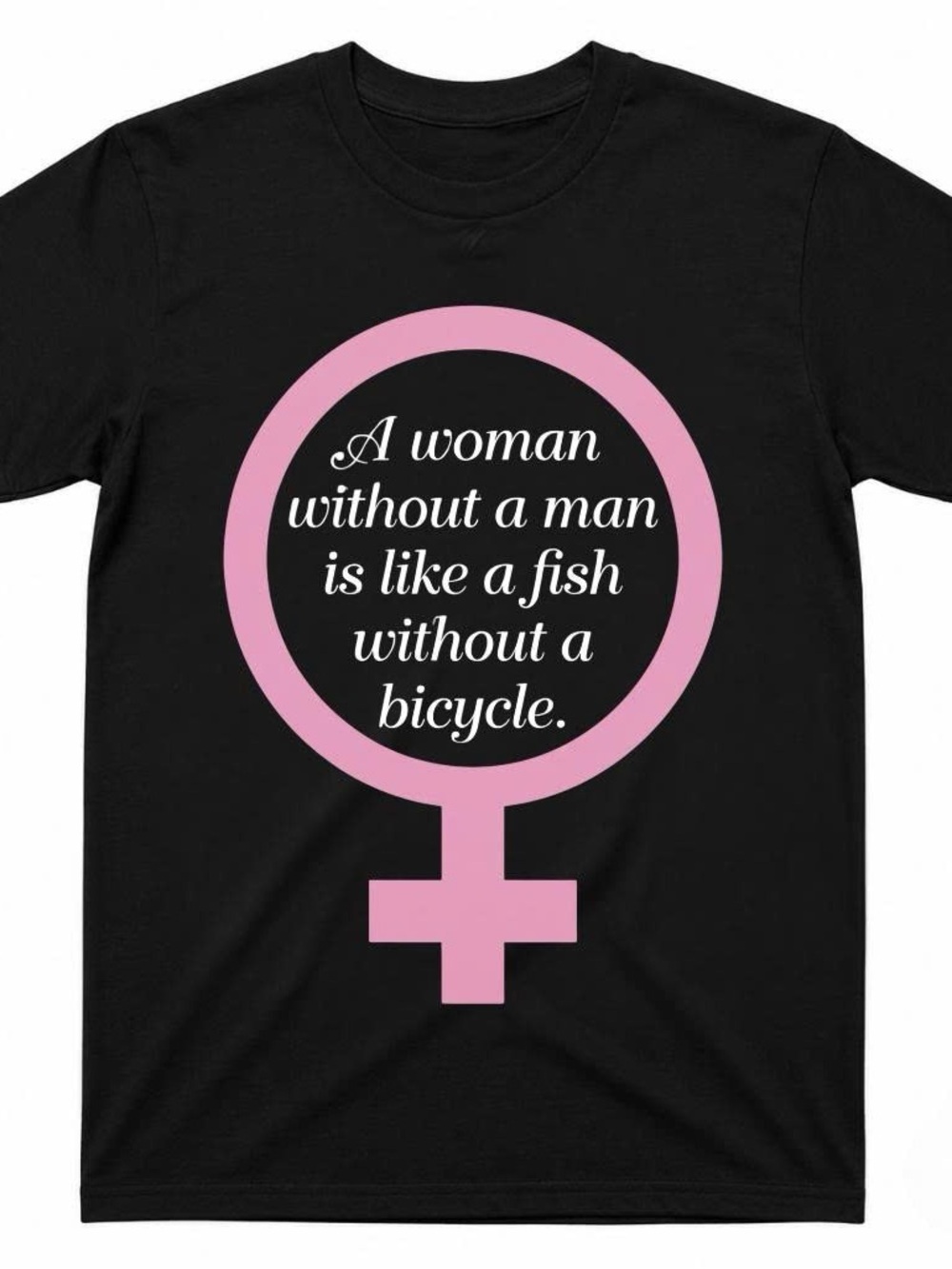 Gildan Gloria Steinem Shirt Women's Black Tee with Pink Feminist